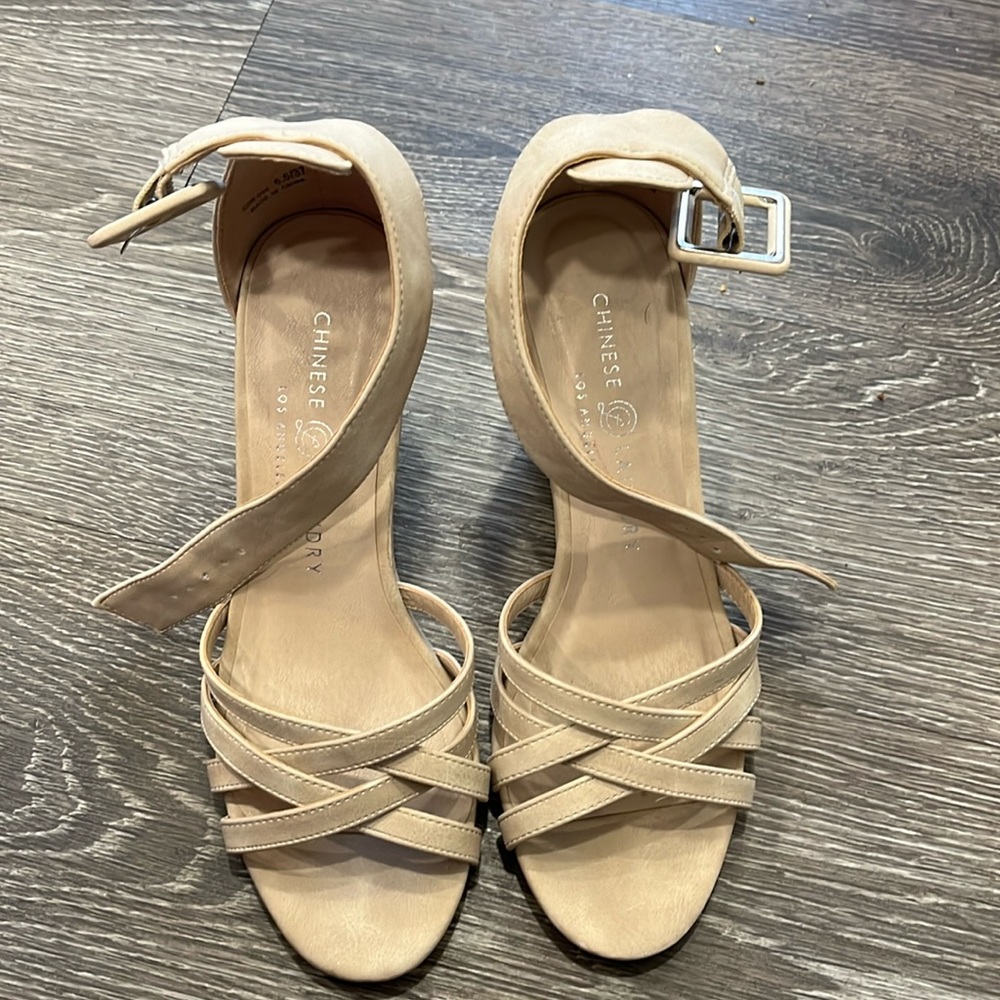 Chinese Laundry nude wedges